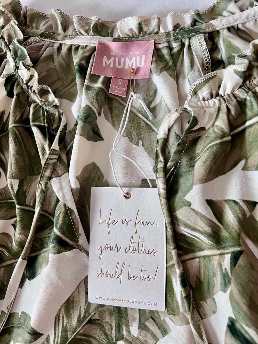 Show Me Your Mumu Marlow Palm Botanical Print Swing Mini Dress NEW - Size Small - Picture 5 of 10